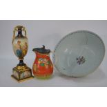 A Vienna porcelain Bluthenregen pedestal vase etc.