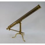 A Victorian brass celestial telescope