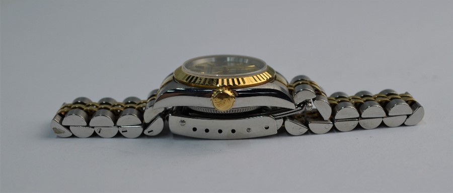 A lady's stainless steel and gilt Rolex Oyster Perpetual Superlative Chronometer wristwatch - Image 4 of 7