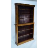 A Victorian oak two tier open library bookcase