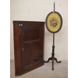 A 19th century oak hanging corner cupboard with panelled door to/w a Victorian mahogany framed