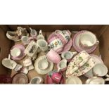 From The Henderson Collection - A box of assorted, mainly pink ground, Victorian and later