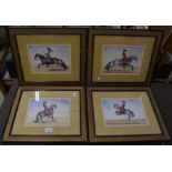 A set of four prints of men on horseback to/w a Victory print (2)