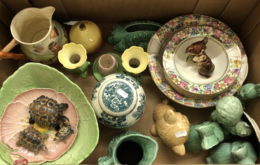 Box of Sylvac, Carlton ware and other decorative china