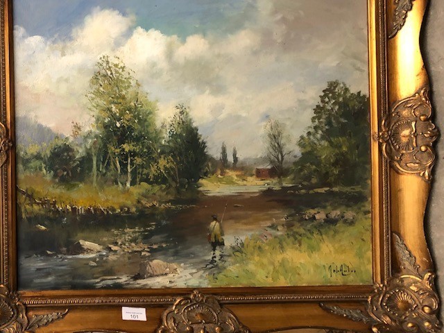 Jon Ambrose - The Flowing Stream, oil on canvas, signed lower right