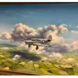 Donald Selway - Hawker hurricane in flight, oil on canvas, signed