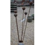 A set of five steel ball flowerhead garden plant supports (5)