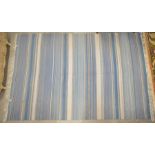 A contemporary blue and cream banded kelim, 280 x 178 cm