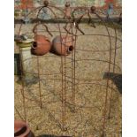 Pair of dumpy ball head garden obelisks