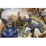 From the Henderson Collection - Minton charger handpainted with a view of Warwick Castle, a