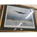'Winter Ops' print after Gerald Coulson, with pencil signatures of pilots