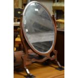 A mahogany framed swing table mirror