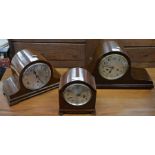 Three 1940s mahogany cased mantel clocks