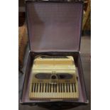 A 1950s Italian Recanati 'Soprano Di Silvio' 120 bass accordion in case