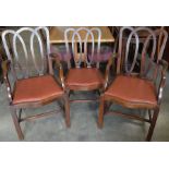 A set of six Edwardian mahogany dining chairs (four standard and two carvers) (6)