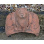 A cast terracotta 'Hare gazing at the moon' ridge tile