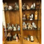 A collection of china, resin and wooden owl ornaments (approx. 38)