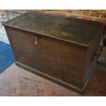 An large antique stained pine trunk/log box