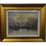 Vanni? - Venetian canal view, oil on canvas, signed