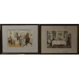 Pair of aquatints after Dendy Saddler 'The Toast' and 'My Mother' (2)