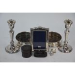 An Edwardian silver vesta case etc.