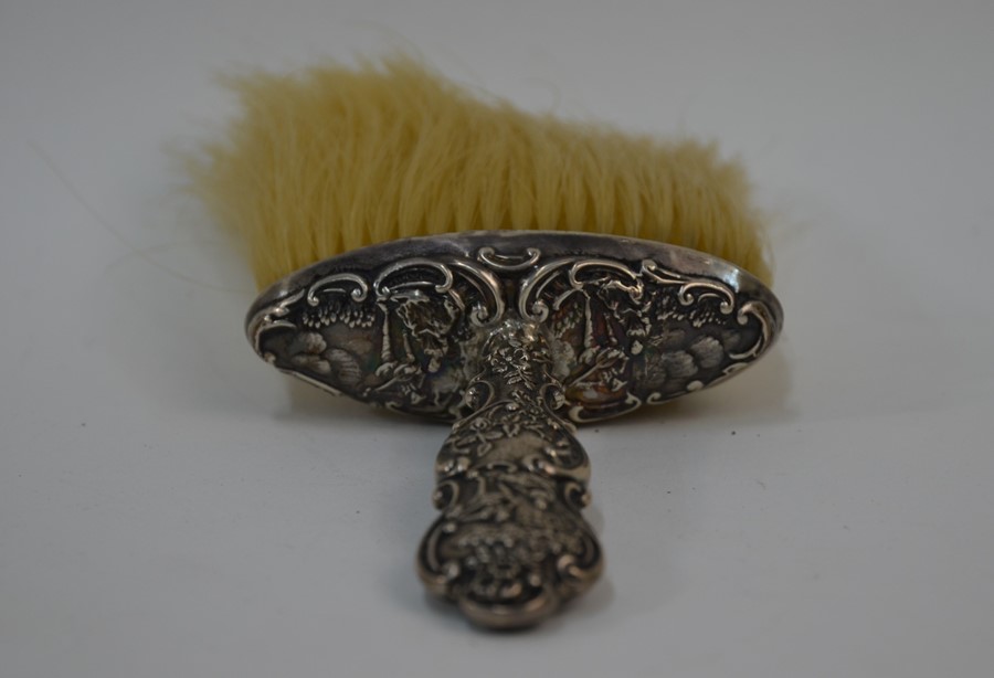 A late Victorian table-brush with ornate silver handle etc - Image 4 of 4