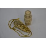 A 19th century Chinese ivory cricket cage/carrier