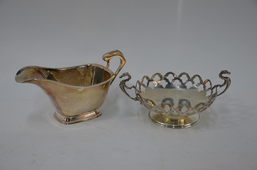 Four silver bowls and a cream jug - Image 3 of 5