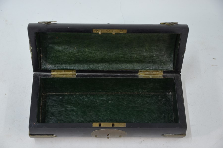 A Victorian brass-mounted ebony glove box/casket - Image 2 of 4