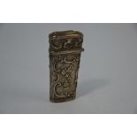 An early 19th century Continental unmarked white metal etui