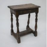 A composite 18th century style oak joint stool