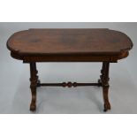 A Victorian ormolu mounted multi cross-banded burr walnut library or centre table