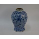 A 19th century Chinese blue and white baluster jar