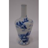 A Chinese blue and white 'Deer and Crane' vase, Kangxi or later, 21.5 cm high