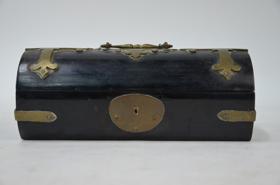 A Victorian brass-mounted ebony glove box/casket - Image 4 of 4