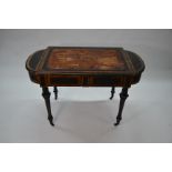 A 19th century burr walnut and ebonised desk - for restoration