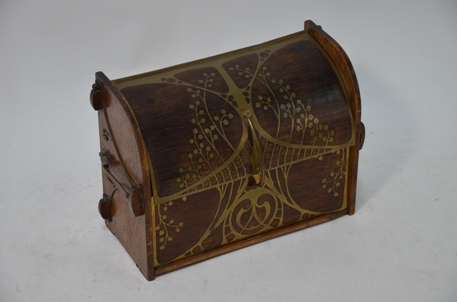 A Victorian Art Nouveau rosewood stationery box