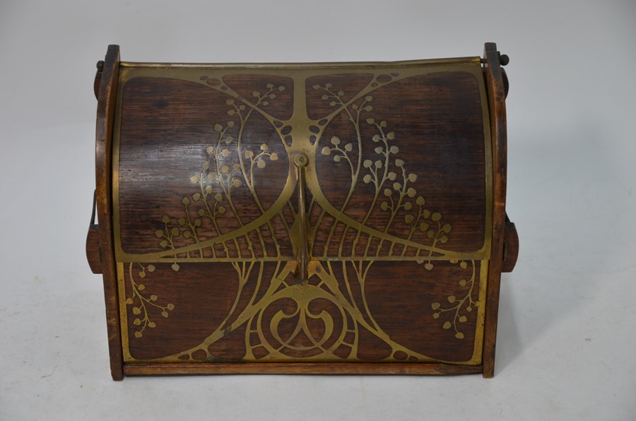 A Victorian Art Nouveau rosewood stationery box - Image 2 of 8