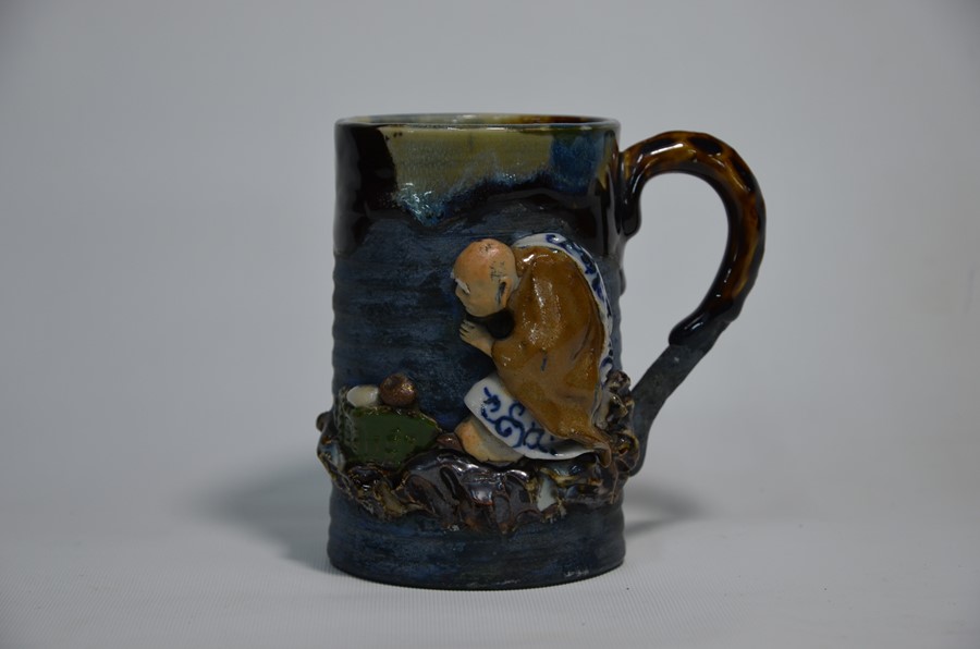 An early 20th century Asian luohan tankard, sancai style glaze - Image 2 of 5