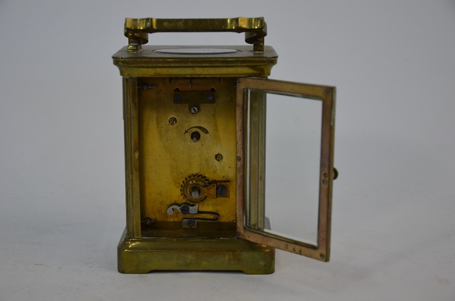 A French brass carriage clock - Image 10 of 10
