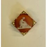 A 19th century cornelian cameo brooch