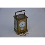 A 19th century French brass carriage clock