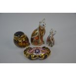 Four Royal Crown Derby Imari decorated paperweights