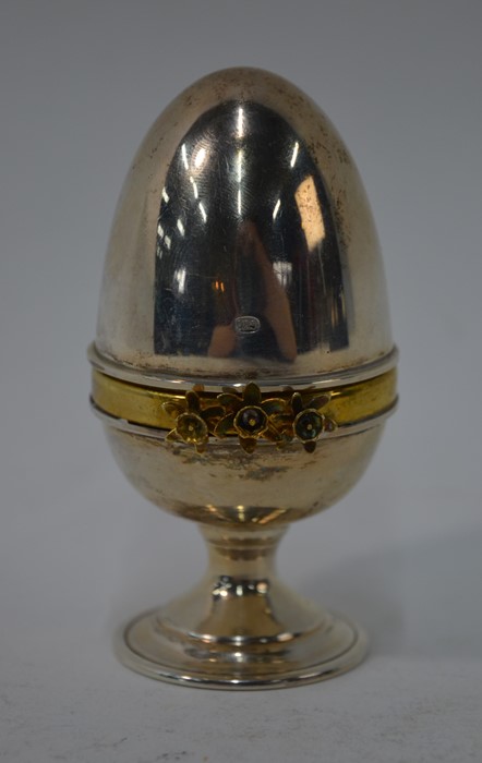 WITHDRAWN David Rhys Mills - silver and parcel gilt 'Surprise' Easter egg, 2004