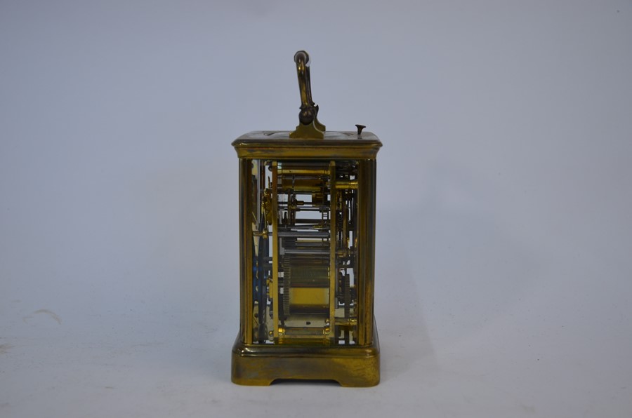 A 19th century French brass carriage clock - Image 2 of 12
