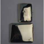 Two silver cigarette cases