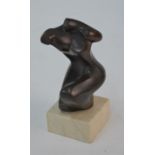 Miguel Moreno (b 1935) - a brown-patinated bronze female torso