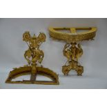 A pair of early 1900 giltwood and composite console tables