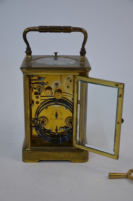 A 19th century French brass carriage clock - Image 4 of 12