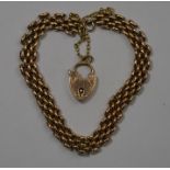 A 9ct rose gold brick-link bracelet